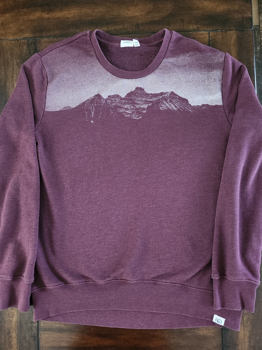Tentree Men's Maroon Mountain Graphic Crewneck Sweatshirt Large